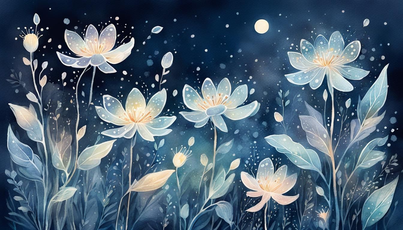 Whimsical Floral Illustration in Watercolor Style