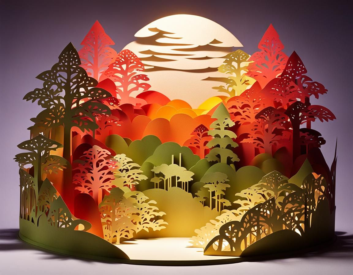 Kirigami! an artfully designed landscape as Kirigima, with m...