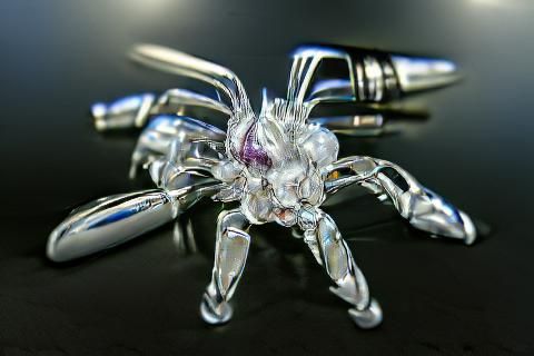 crystal spider detailed hyperrealism 16K polished