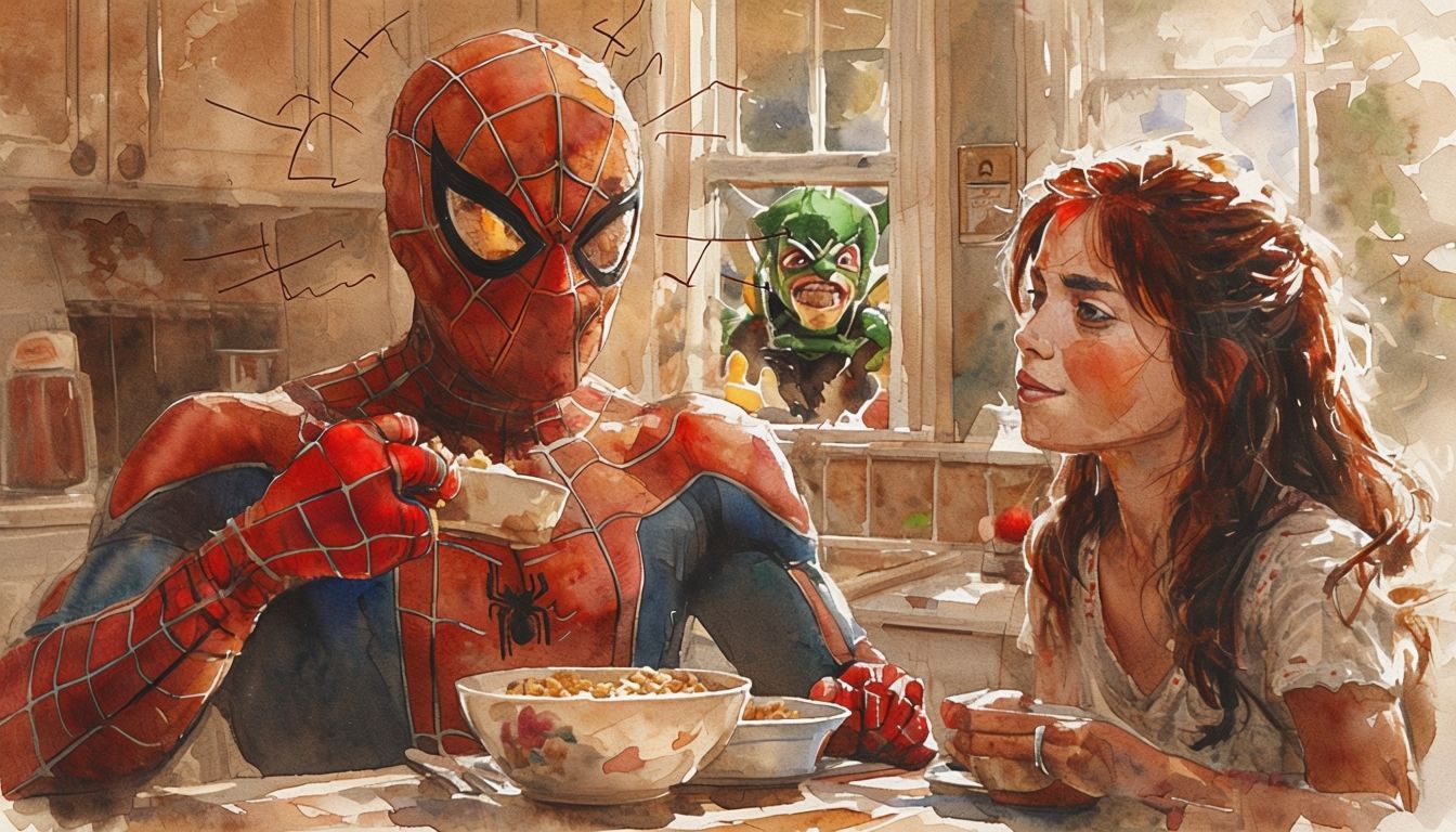 “Typical, I just sit down to breakfast with M.J. and spider ...