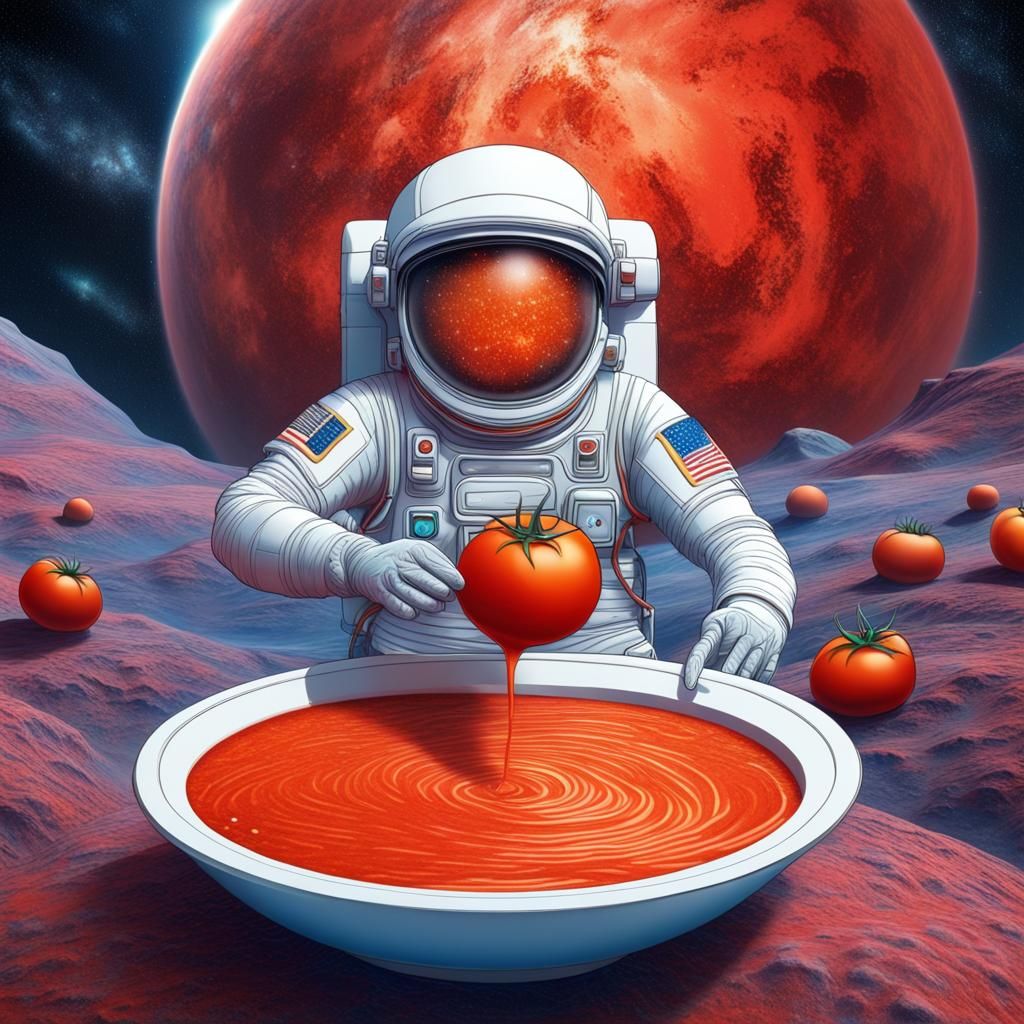 astronauts taking tomato soup to mars