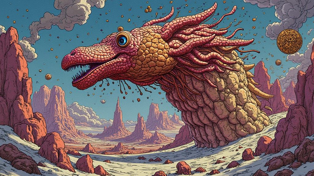 Rainbow Colors in Moebius Style