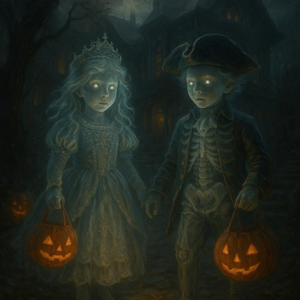 Gloomy trick-or-treaters