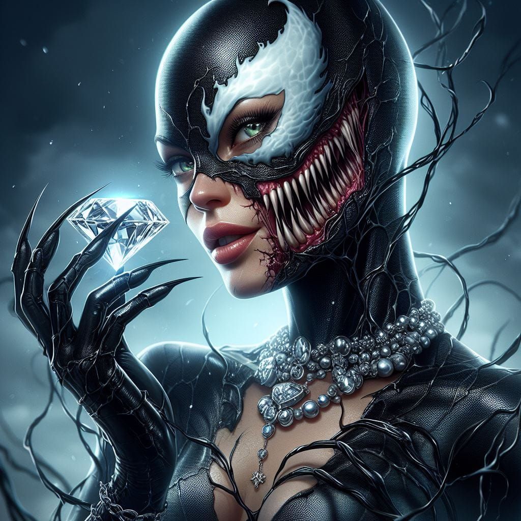 Venomized Catwoman with a Diamond