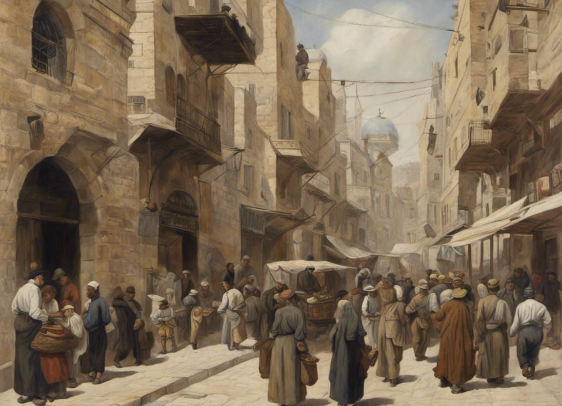 Busy Street of Jerusalem in 1897