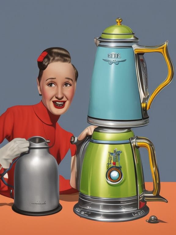 My friends... the kettles. AI Generated Artwork NightCafe Creator