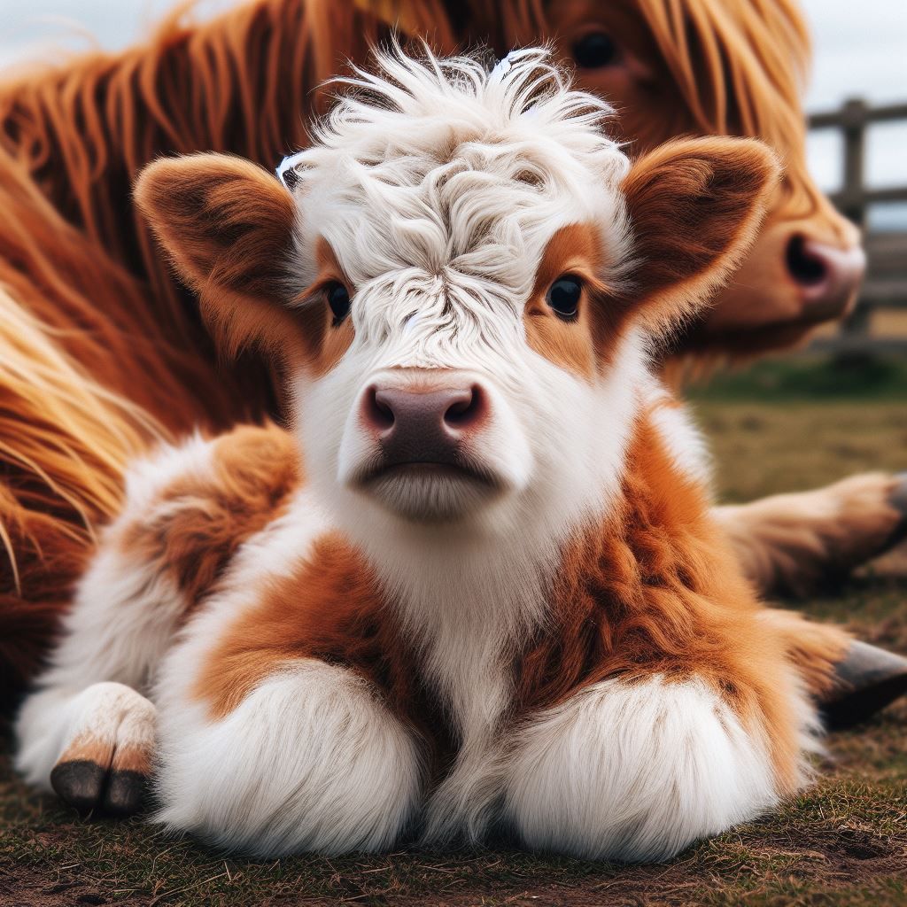 Adorable highland calf