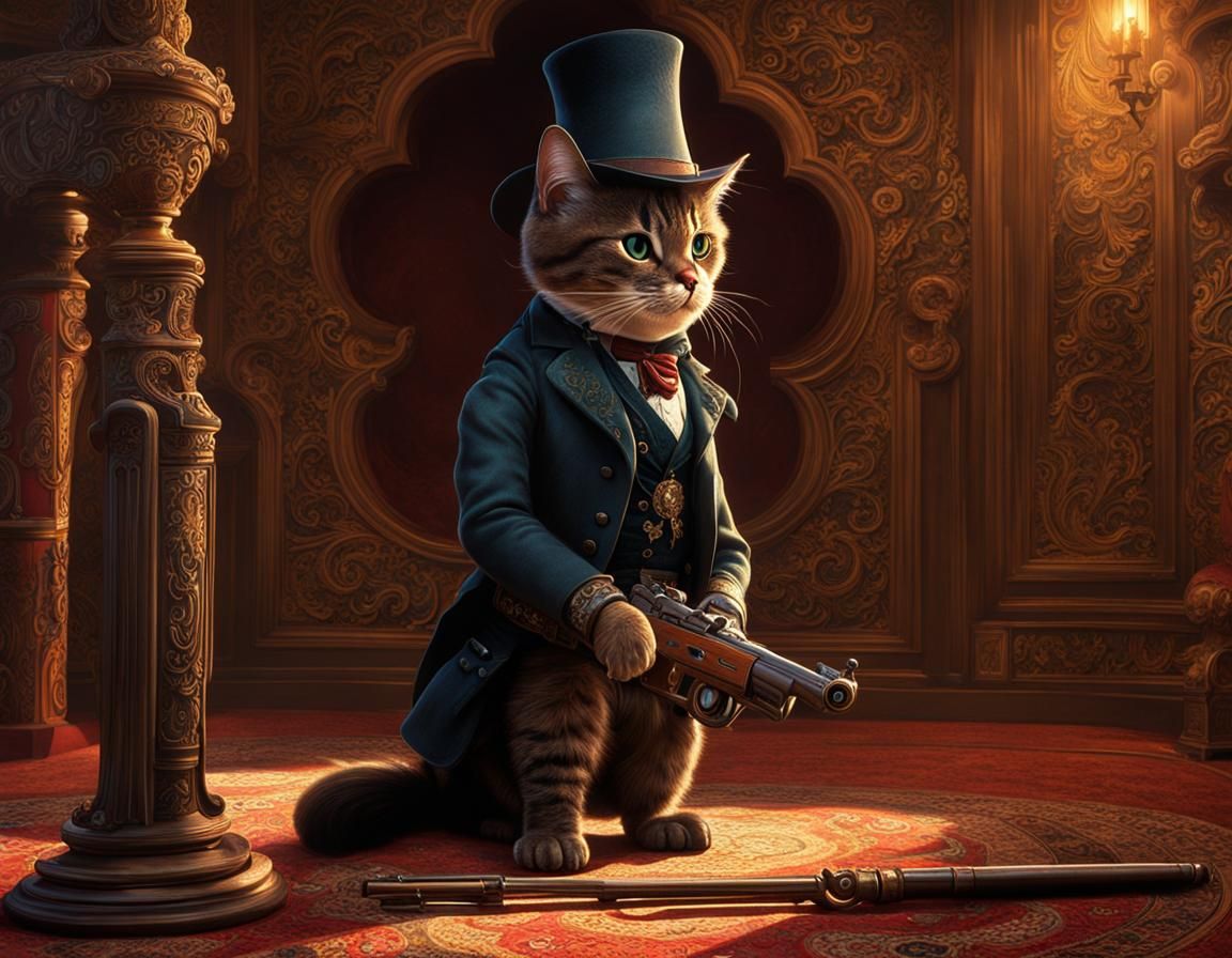 gun slinger murder kitty, pixar/dreamworks, masterpiece, horror ...