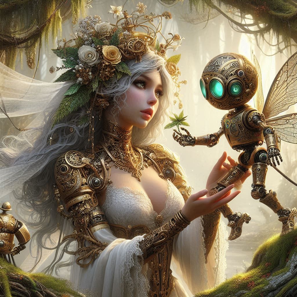Steampunk Fairy and the robot