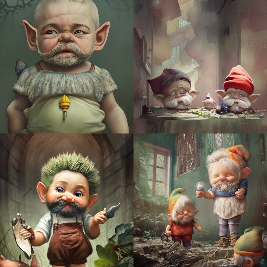 Hyperdetailed cute gnomes by Rafa SC. By Jonathan Covisa Rol...