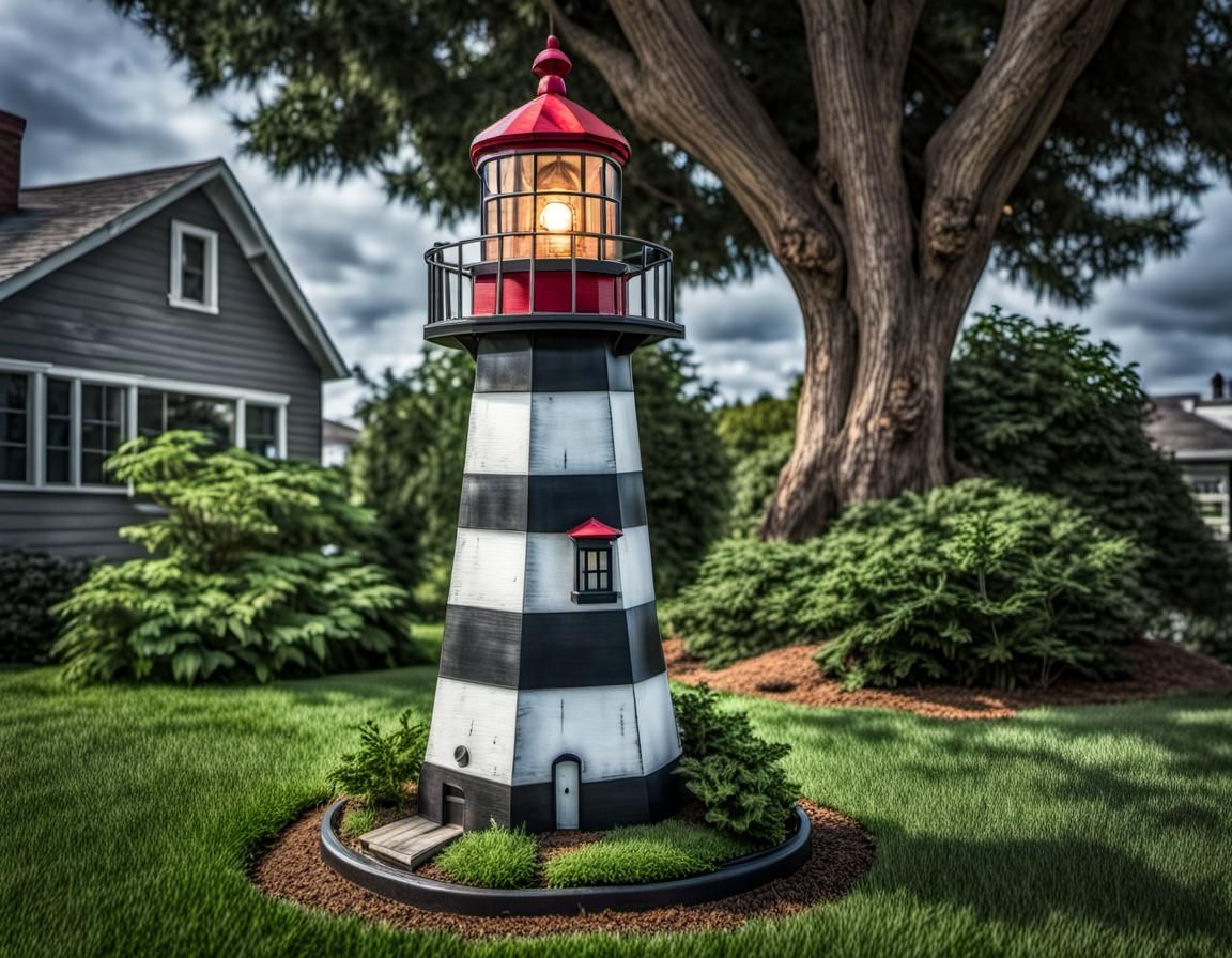 Lighthouse lawn ornament AI Generated Artwork NightCafe Creator