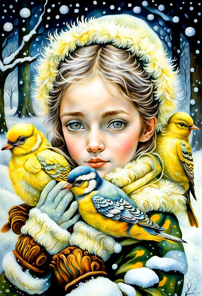 Image: Lena and her flock of birds. - AI Generated Artwork - NightCafe ...