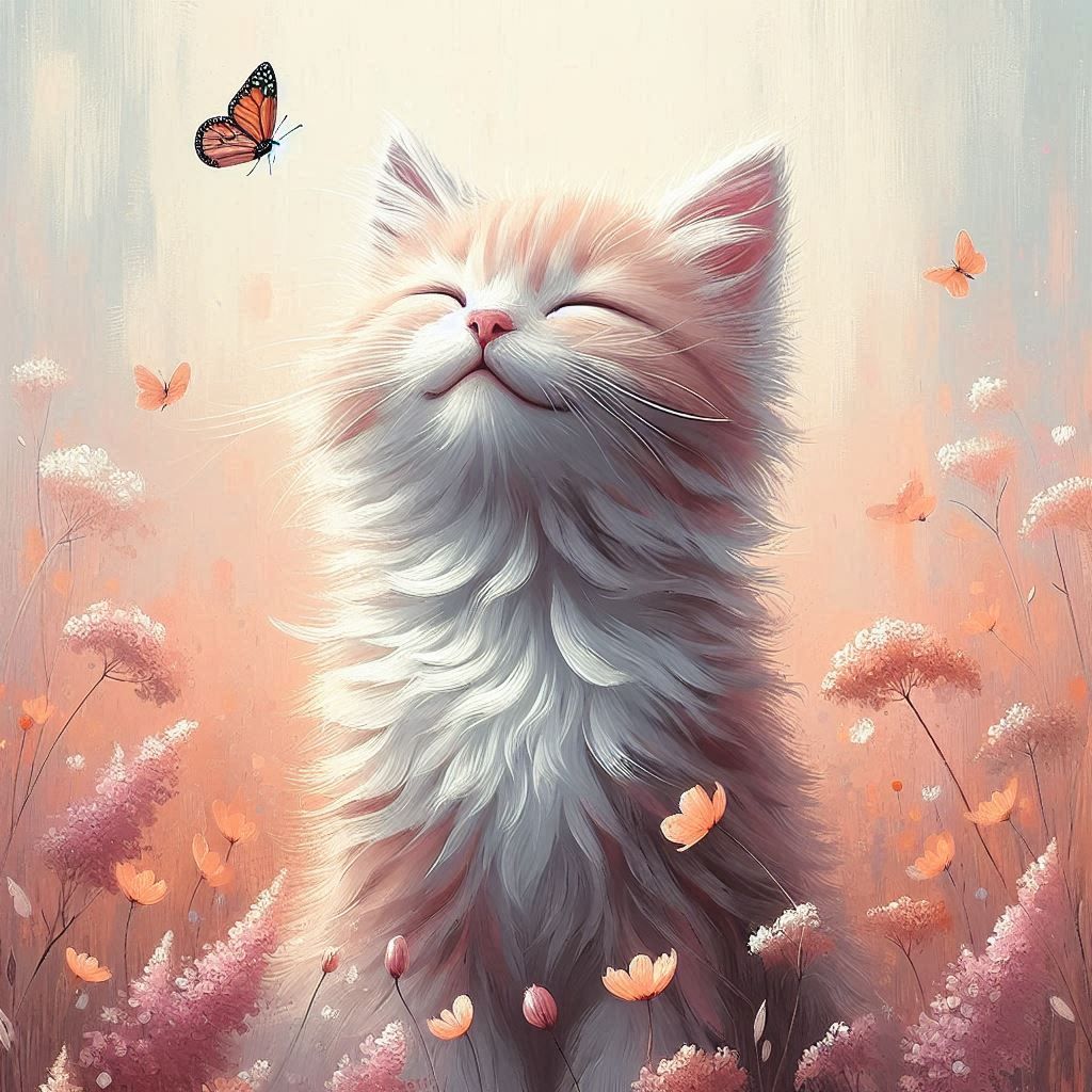 minimalist painting cat.