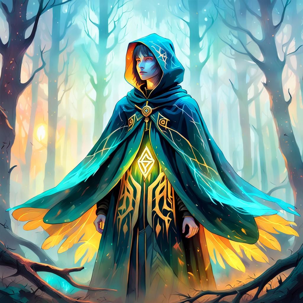 Magical Being in Mystical Forest, Surreal Oil Painting