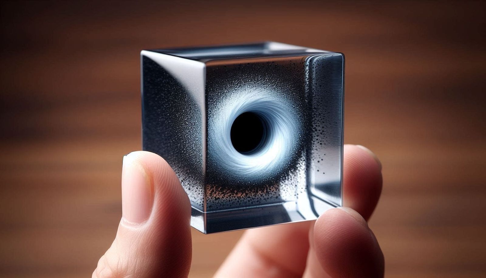 A Miniature black hole contained in Glass