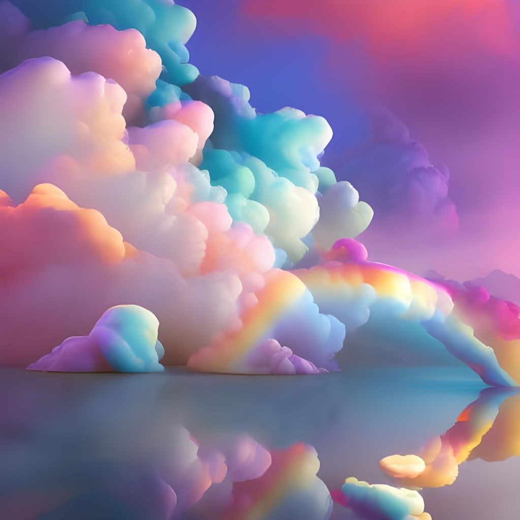 Rainbow cloud swirls  by @Fungidelight