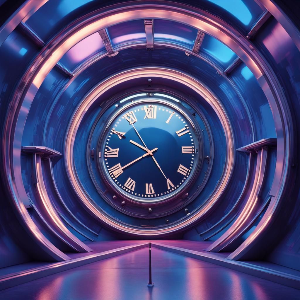 "hyperrealistic digital artwork,
a clock with hands in a clo...