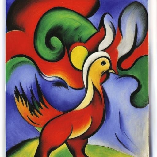 Rooster by Franz Marc| German Expressionism