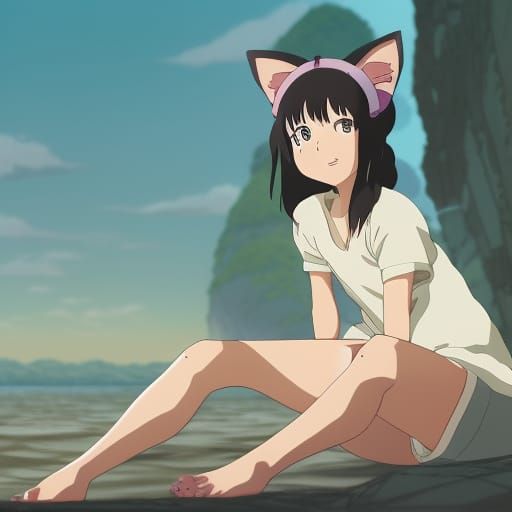 Barefoot catgirls