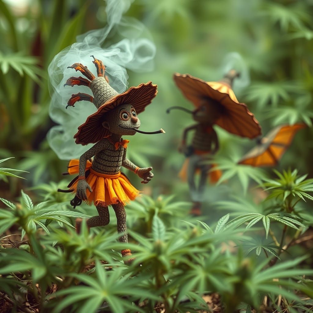 La cucaracha, la cucaracha
Ya no puede caminar
Porque no tiene, porque le falta
marijuana que fumar. ...  by @I_AM