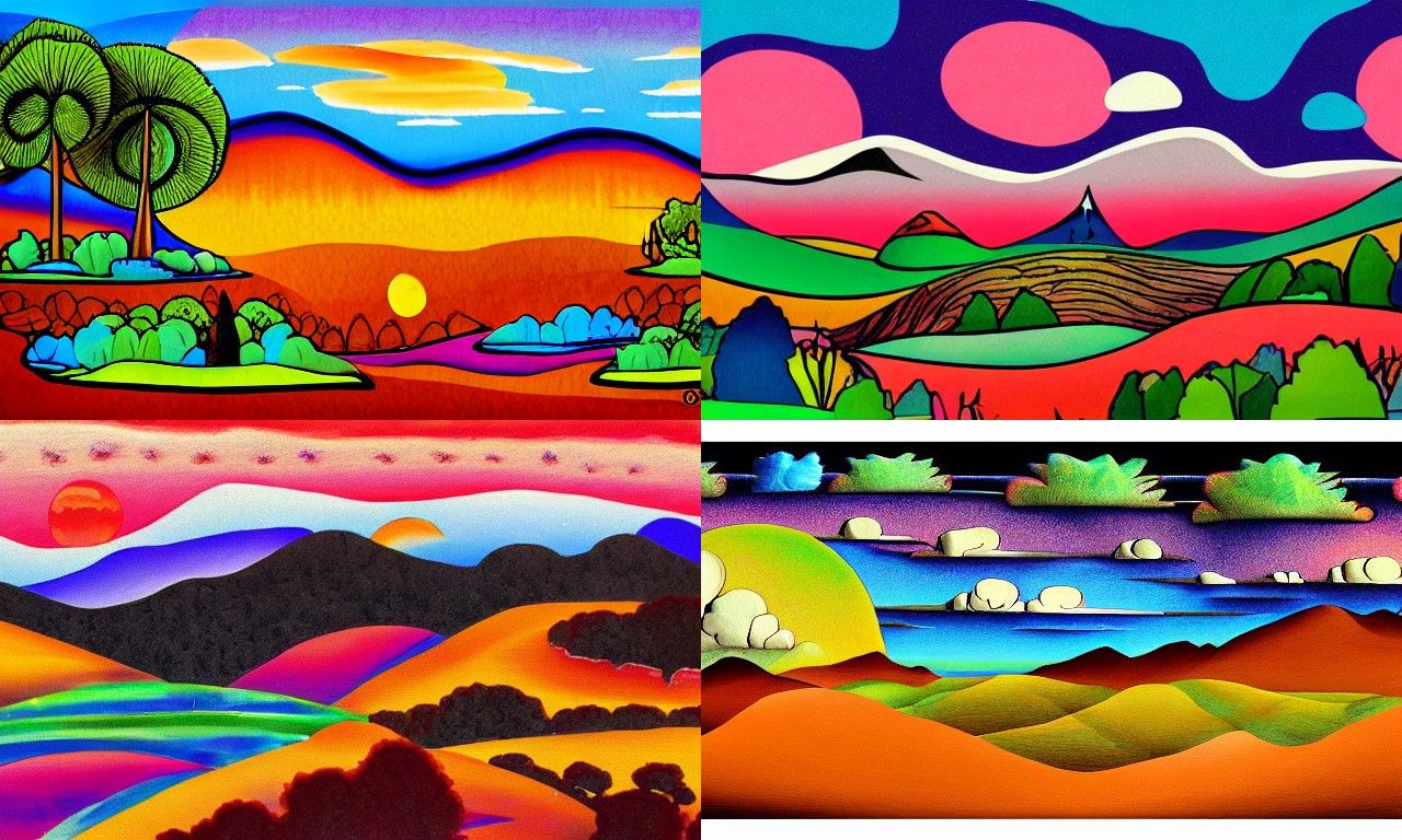 Landscape in the style of Funk art