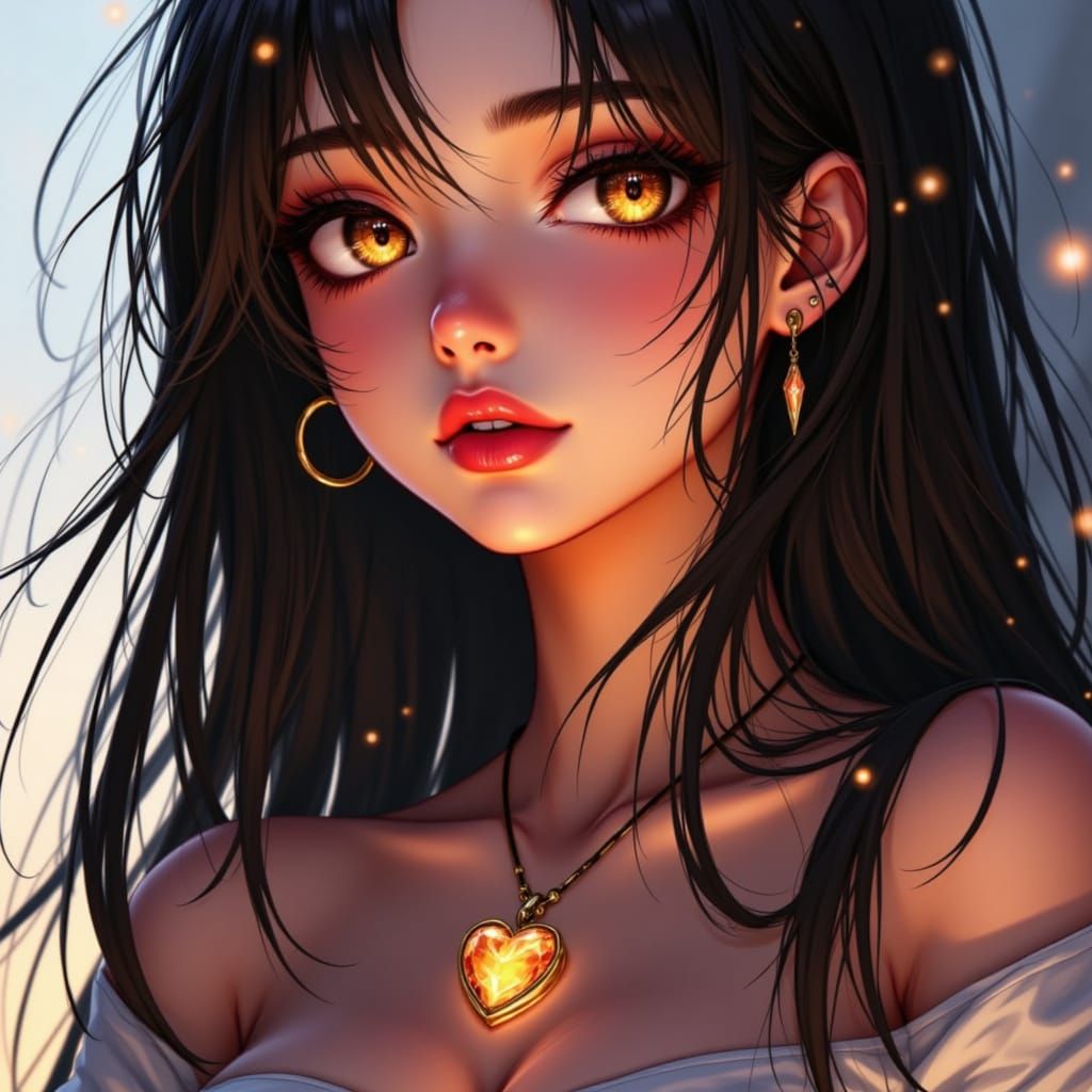 <lora:Refined Serenity Fx:1.0>, cute anime girl with freckles, detailed head and shoulders portrait, featured on pixiv, kawaii, lofi, anime ...