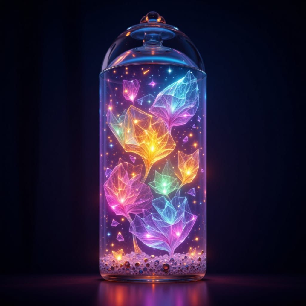 <lora:Glass Art:1.0>Glass with lights