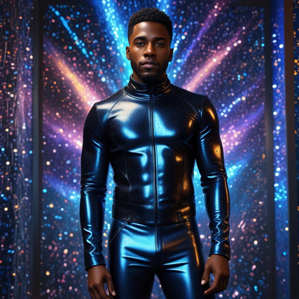 Black man in leather