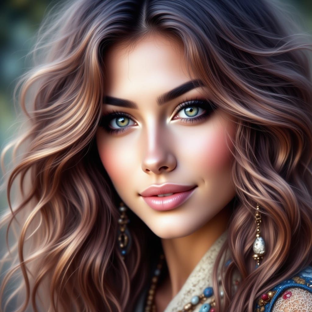 beauty,  staring directly at you 