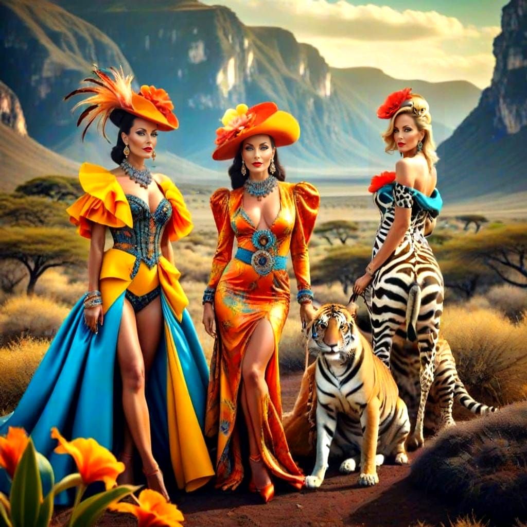 Surreal Fashionistas in Exotic Wonderland