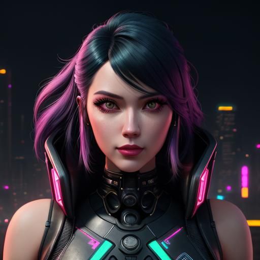 Della, decopunk girl in a neon city - AI Generated Artwork - NightCafe ...