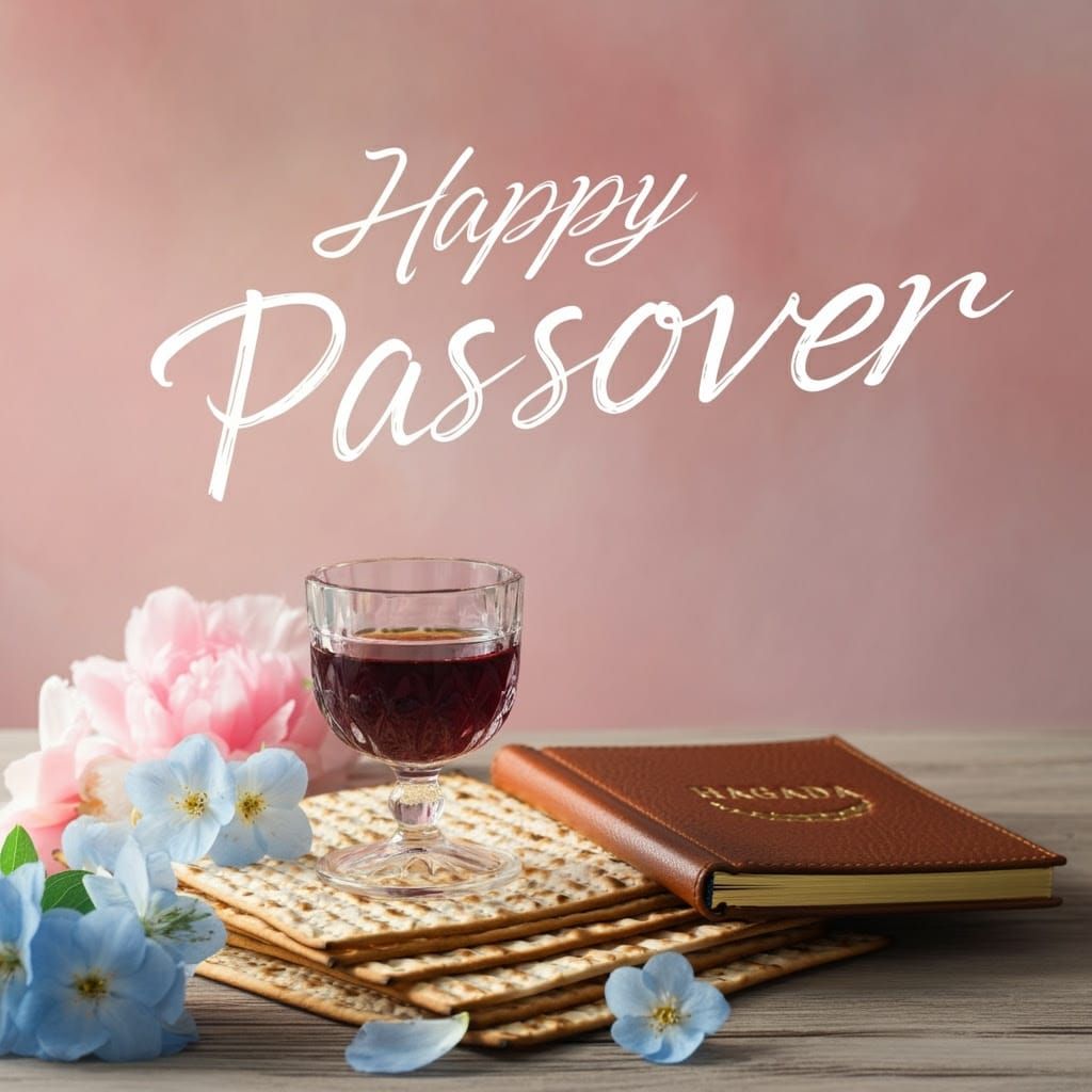 Whimsical Passover Scene in Watercolor Style