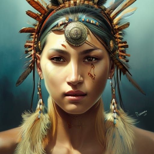 Tribal Warrior - AI Generated Artwork - NightCafe Creator