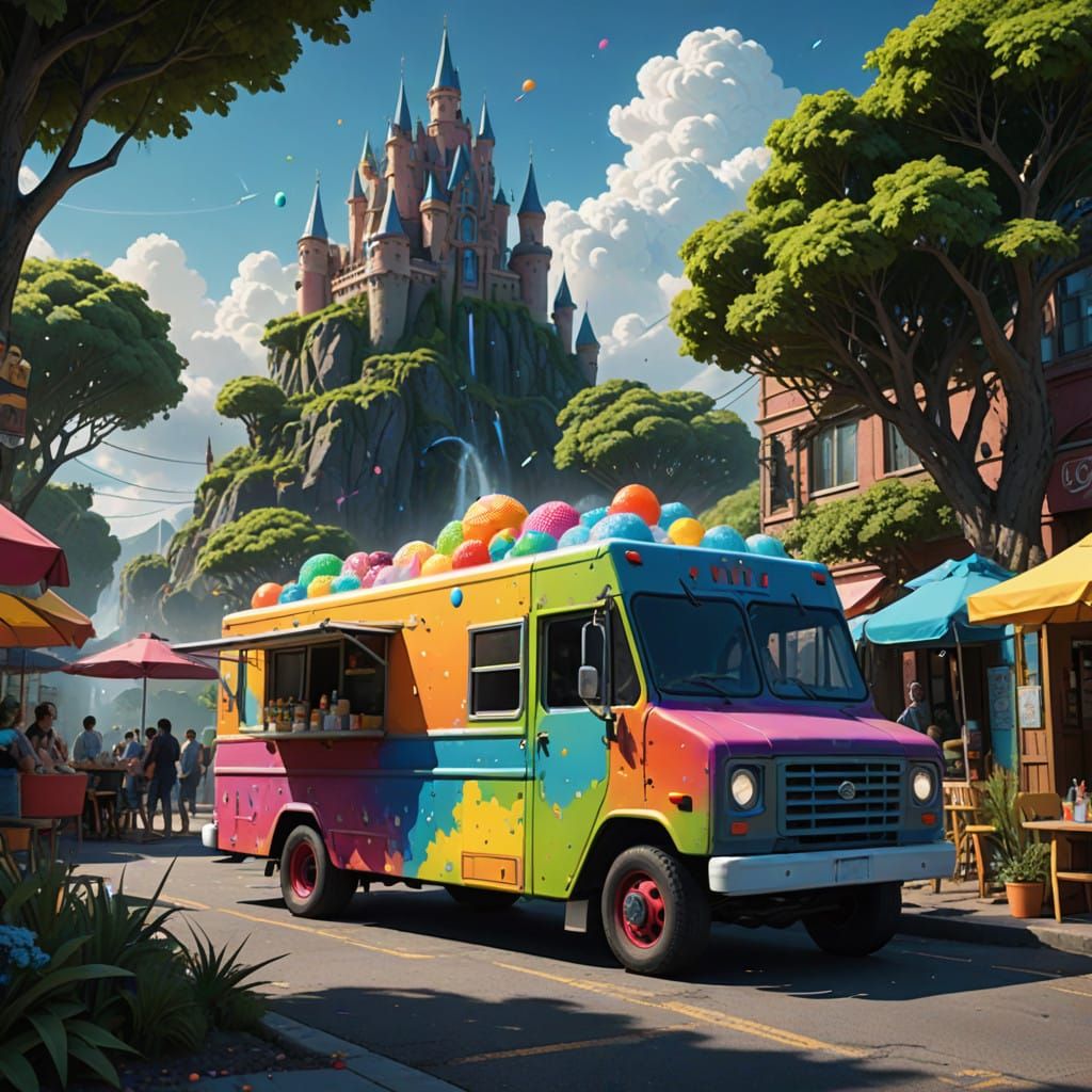 Rainbow snowcone foof truck - Rainbow snowcone foof truck