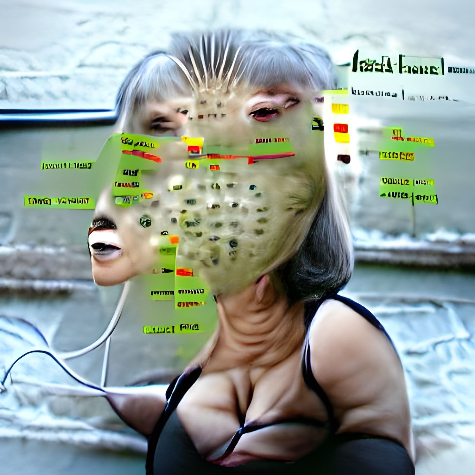 neural interface lady facemask chart flesh