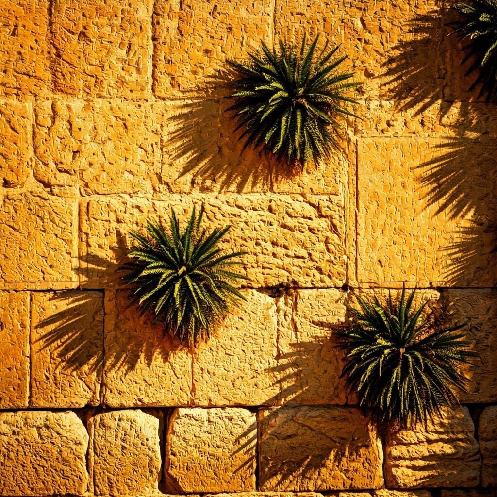 Western Wall Sunset in Expressionist Style
