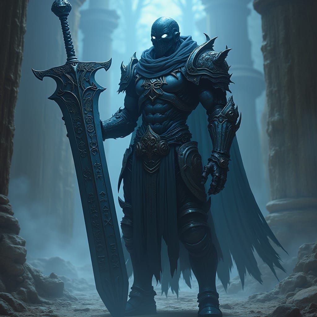 Cyborg Necromancer in Dark Fantasy Armor