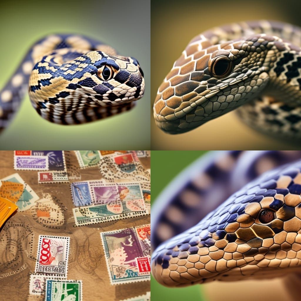 Postage Stamps of a snake