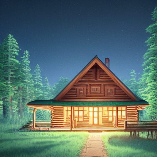 Qui-gon Jinn log cabin - AI Generated Artwork - NightCafe Creator