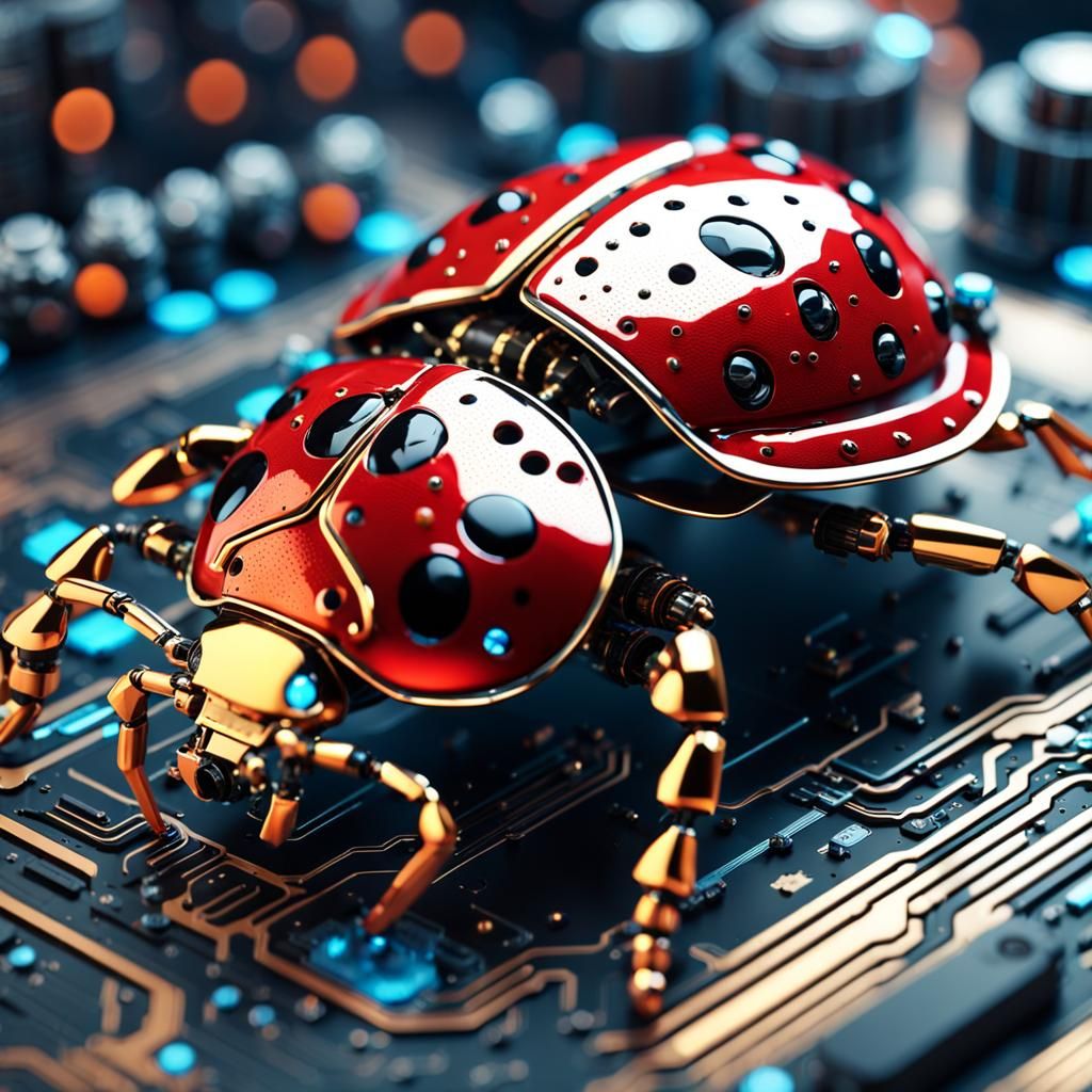 Mechanical lady bug - AI Generated Artwork - NightCafe Creator