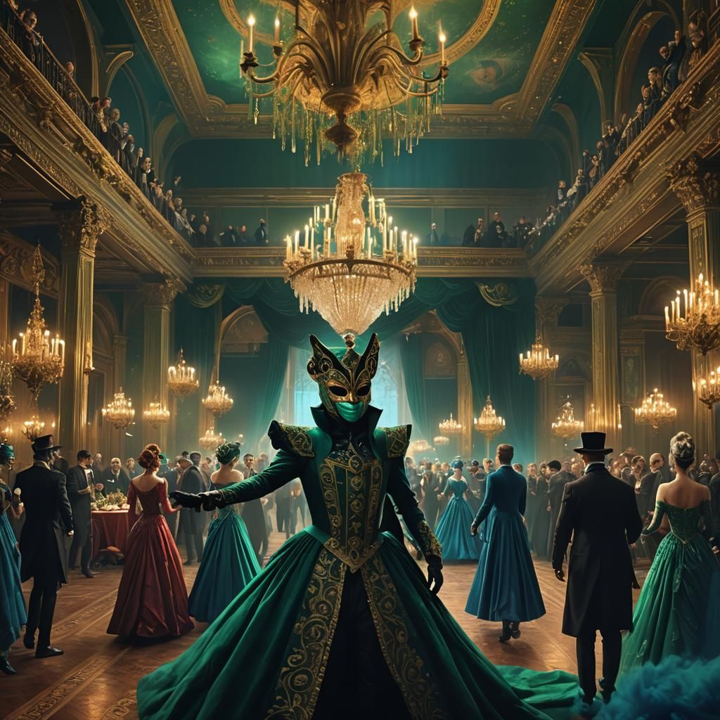 Luxurious Masquerade Ball in Emerald and Sapphire