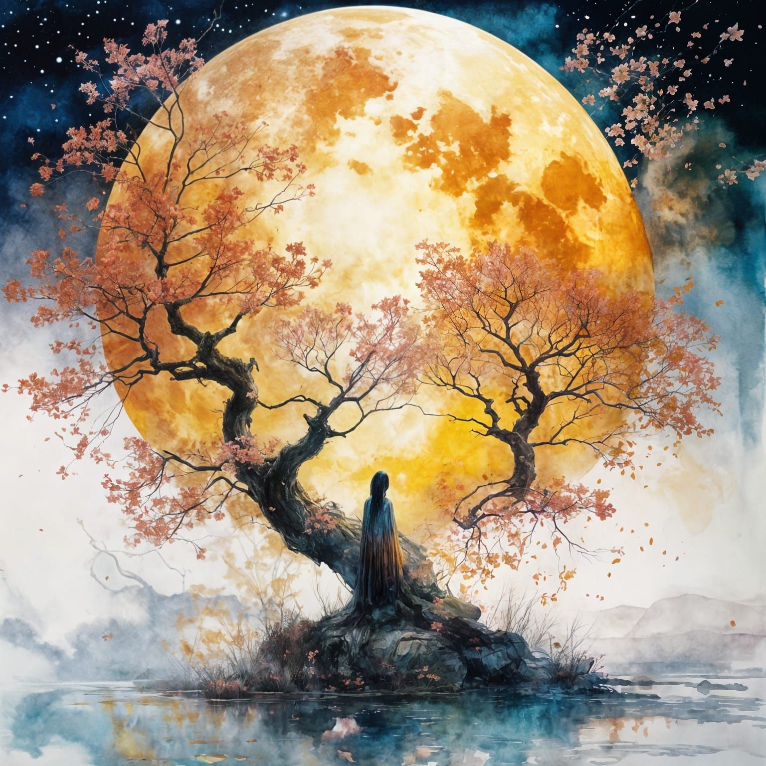 Golden moon  by @MrKitWalker