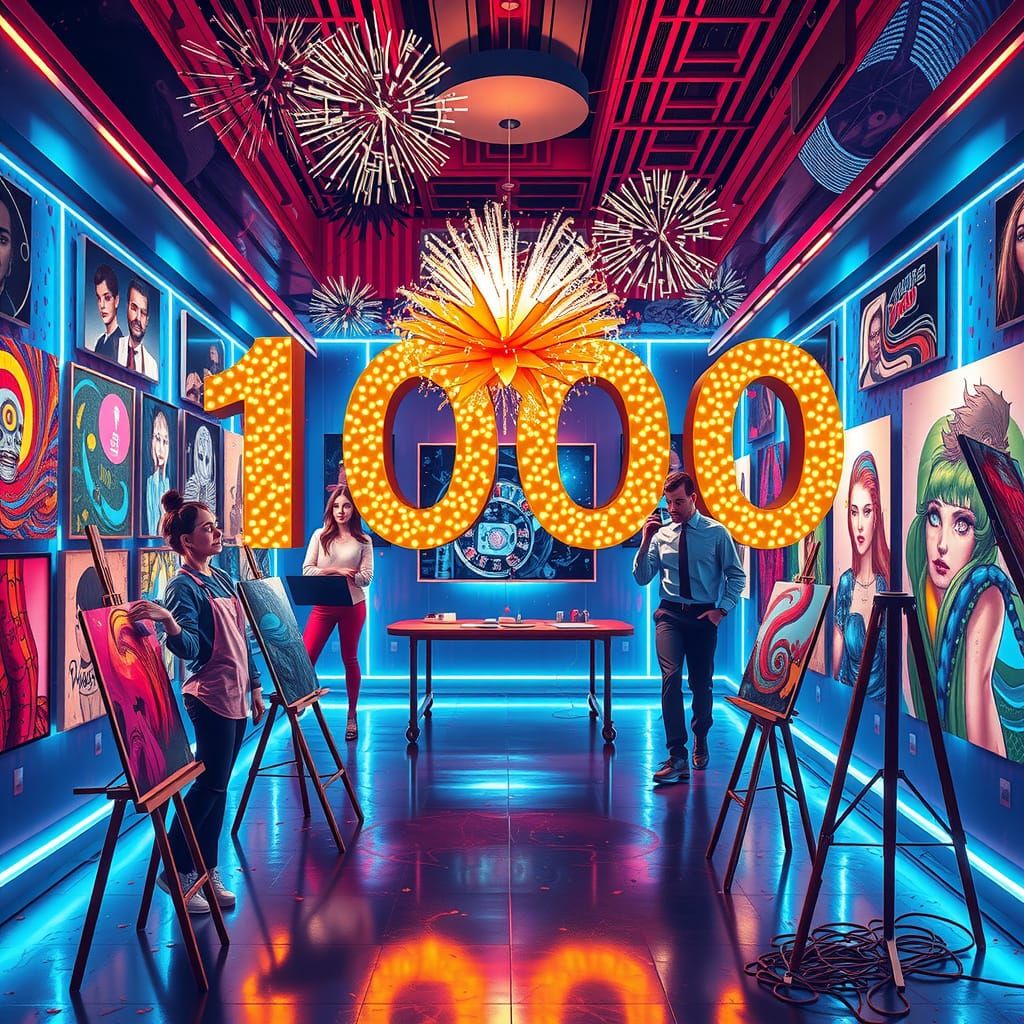 NightCafe’s 1000th Daily Challenge - Congratulations to the NightCafe team!