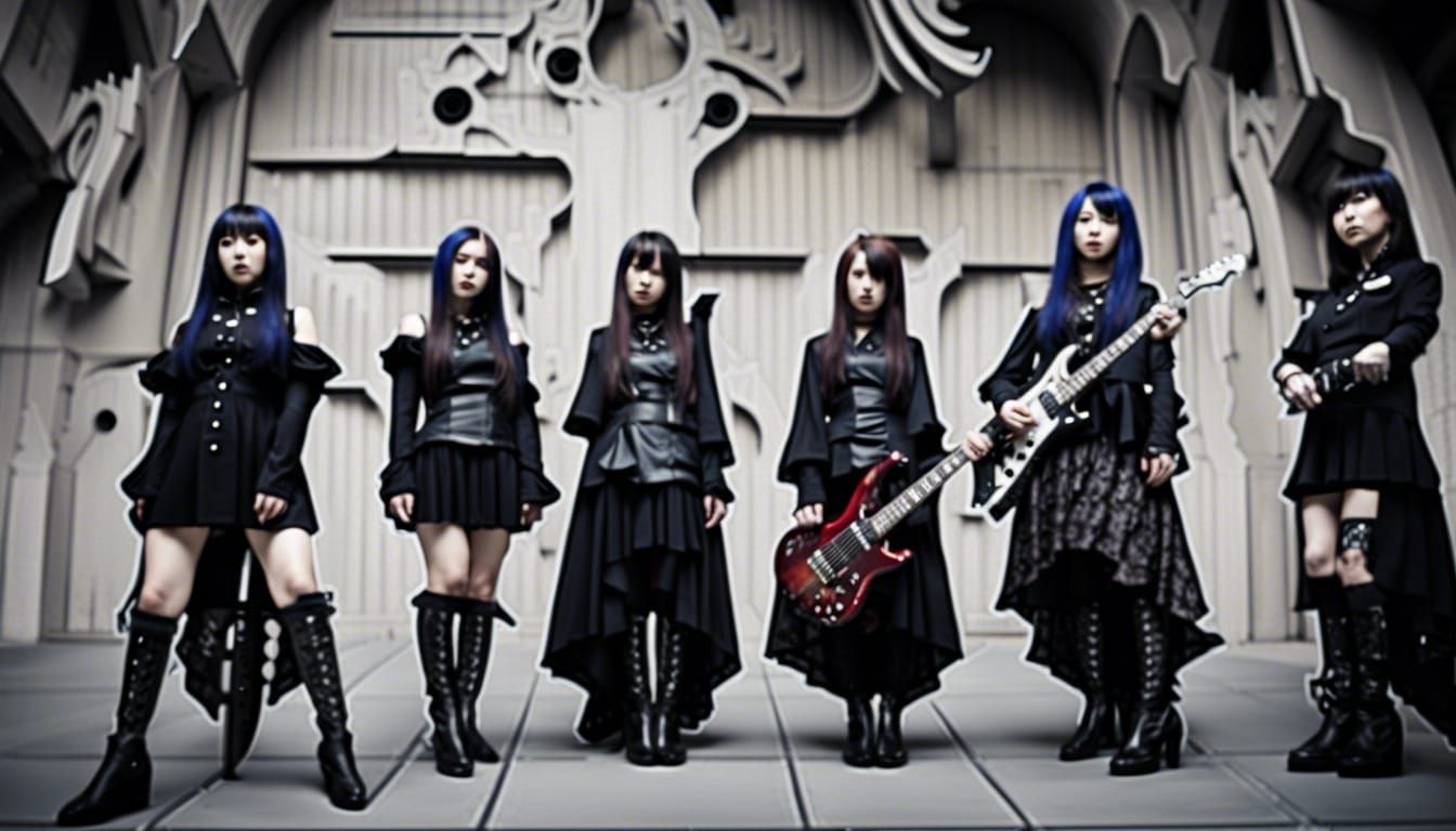Japanese Heavy Metal Girl Band AI Generated Artwork NightCafe Creator japanese-heavy-metal-girl-band-ai-generated-artwork-nightcafe-creator