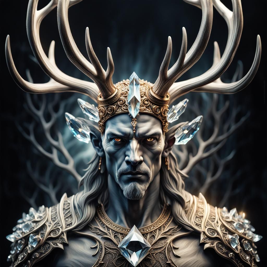 man with crystal antlers  by @Mila K