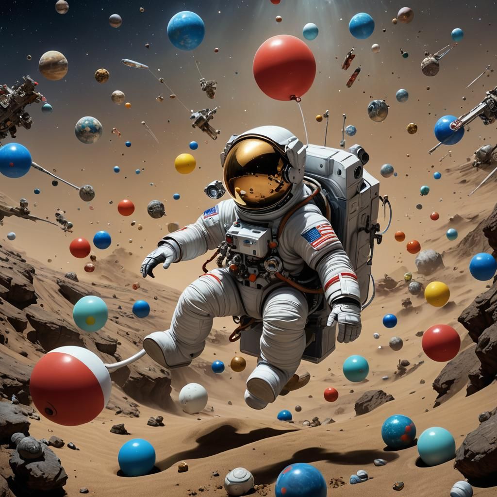 Beachballs in Space AI Generated Artwork NightCafe Creator