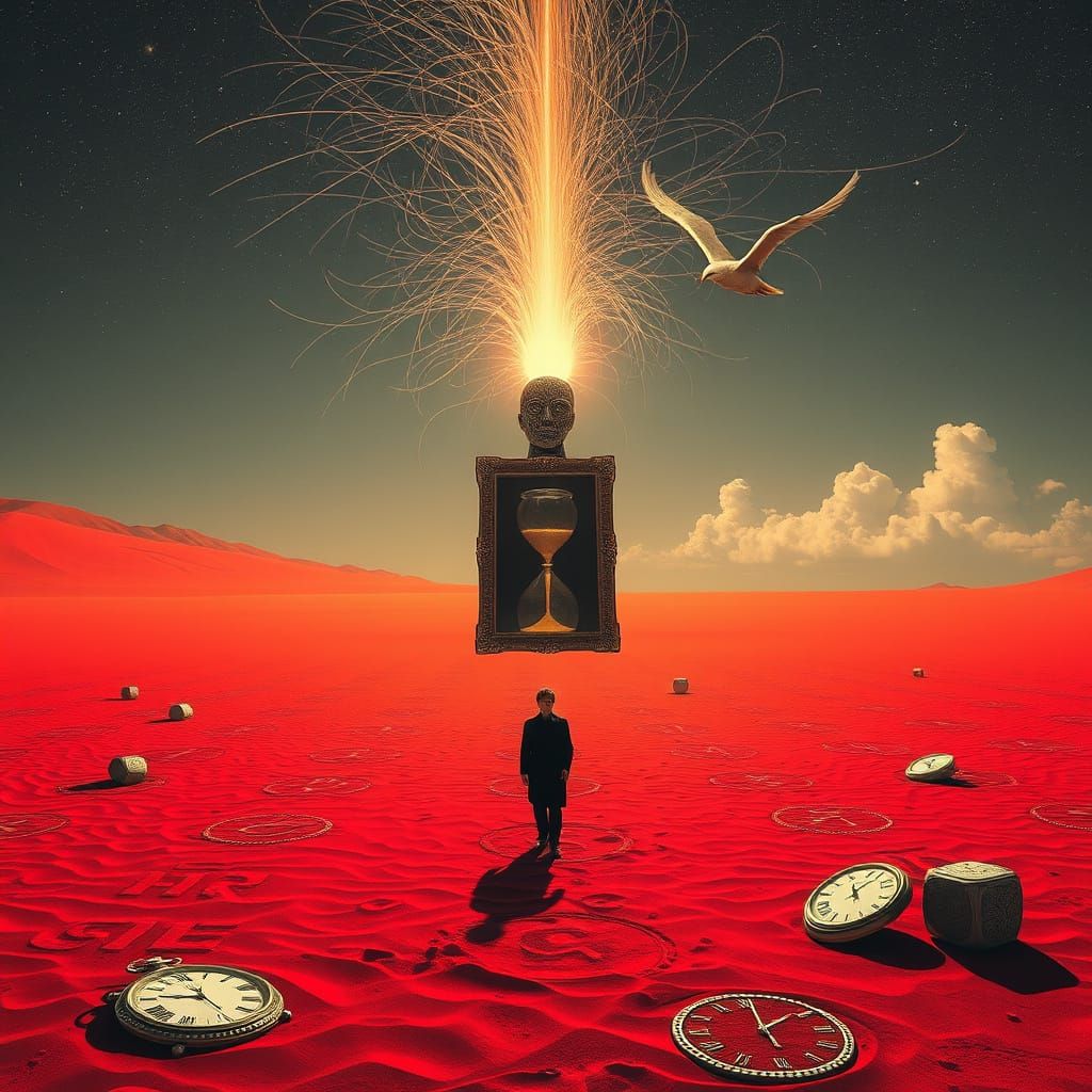 Eternal Desert of Symbols Unfolds with Timeless Figure