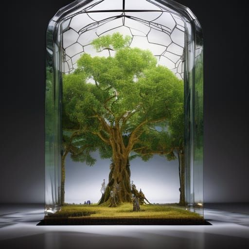 Tree in glass AI Generated Artwork NightCafe Creator
