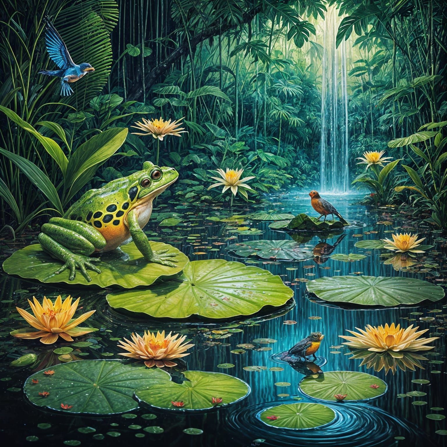 A frog contemplates the Amazonian rainforest