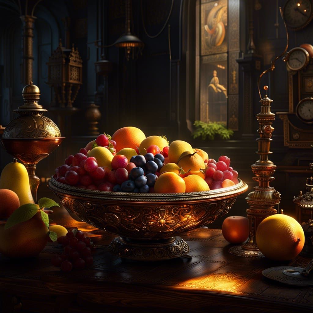 Bowl of fruit still-life false